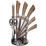 Ensemble de 9 couteaux de cuisine sur support avec aff�teur et ciseaux e - 6265