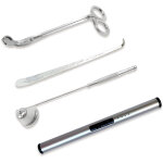 Ensemble d'accessoires pour bougies, coupe - m�che, briquet �lectrique, �teignoir � bougie