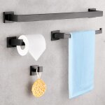 Ensemble d'accessoires de salle de bain 4 pi�ces en acier inoxydable sus304 : porte - serviettes mural, ...