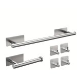 Ensemble d'accessoires de salle de bain 6 pi�ces : porte - serviettes, porte - papier toilette, crochet ...