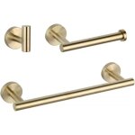 Ensemble d'accessoires de salle de bain en or bross�, porte - serviettes, porte - papier hygi�nique, ...