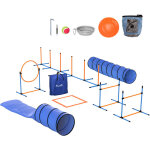 Ensemble d'agilit� pour chien 11 pi�ces, parcours d'obstacle avec 2 tunnels, sauts ajustables, orange ...