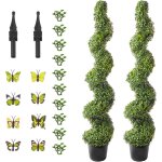 Mophorn - ensemble d'arbre topiaire en buis artificiel de 60 pouces, 2 pi�ces. design en spirale avec ...