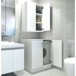 Ensemble armoire pour machine � laver et �tag�re en bois blanc