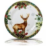 Ensemble d'assiettes de service set 25 cmx25 cmx2 cm 100% porcelaine multicolore