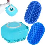 Ensemble de bain pour chien ? brosse de massage en silicone, distributeur de shampooing et brosses  ...