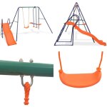 Vidaxl - ensemble de balançoire avec toboggan et 3 sièges orange - jeux d'enfants - balançoire - toboggan ... Vidaxl - ensemble de balançoire avec toboggan et 3 sièges orange - jeux d'enfants - balançoire - toboggan ...