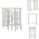Ensemble de bar 3 pcs bois et acier - ensemble de bar - meuble de salle  manger - table et chaises de ...