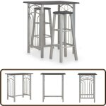 Ensemble de bar 3 pcs bois et acier noir - ensemble de bar - meuble de salle à manger - table de bar ... Ensemble de bar 3 pcs bois et acier noir - ensemble de bar - meuble de salle à manger - table de bar ...