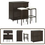 Ensemble de bar 3 pcs résine tressée marron - ensemble de bar - mobilier extérieur - set de jardin - ... Ensemble de bar 3 pcs résine tressée marron - ensemble de bar - mobilier extérieur - set de jardin - ...