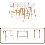 Ensemble de bar 5 pcs blanc - ensemble de bar - mobilier de salle à manger - table de bar - tabourets ... Ensemble de bar 5 pcs blanc - ensemble de bar - mobilier de salle à manger - table de bar - tabourets ...