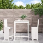 Ensemble de bar de jardin 3 pcs blanc bois de pin massif vidaxl