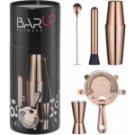 Ensemble barman en tube, shaker, doseur, passoire, pilon, cuillre - cuivre