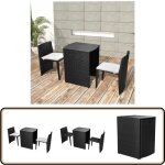 Ensemble de bistro 3 pcs avec coussins résine tressée noir - ensemble salon de jardin - mobilier de jardin ... Ensemble de bistro 3 pcs avec coussins résine tressée noir - ensemble salon de jardin - mobilier de jardin ...