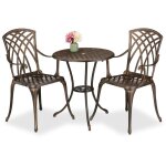 Ensemble bistro vintage 3 pieces pour exterieur - table et chaises