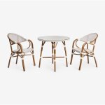 Ensemble de bistrot brielle composé d'une table ronde de 80 cm et de 2 chaises de jardin empilables en ... Ensemble de bistrot brielle composé d'une table ronde de 80 cm et de 2 chaises de jardin empilables en ...