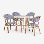 Ensemble de bistrot brielle compos� d'une table ronde de 80 cm et de 4 chaises de jardin empilables en ...