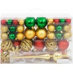 Ensemble de boules de nol 112 pcs rouge vert dor polystyrne vidaxl