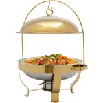 Ensemble de buffet de r�chauds en or, chauffe - plats en acier inoxydable de 8l, chauffe - buffets avec ...