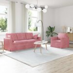 Ensemble de canap�s 2 pcs rose 198 x 78 x 80 cm velours