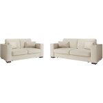 Ensemble canap�s 2 places et 3 places belami en tissu - beige