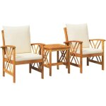 Ensemble de canap� de jardin 3 pcs marron bois d'acacia massif vidaxl