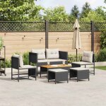 Ensemble de canap� de jardin 6 pcs noir cr�me polyrotin vidaxl