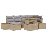 Ensemble de canapé de jardin 7 pcs beige poly rotin vidaxl Ensemble de canapé de jardin 7 pcs beige poly rotin vidaxl