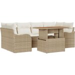 Vidaxl - ensemble de canapé de jardin avec coussin 7 pcs beige et crème Vidaxl - ensemble de canapé de jardin avec coussin 7 pcs beige et crème