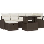Vidaxl - ensemble de canapé de jardin 7 pcs marron poly rotin Vidaxl - ensemble de canapé de jardin 7 pcs marron poly rotin