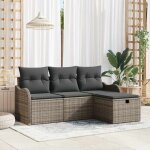 Ensemble de canap� de jardin avec coussin 4 pcs gris poly rotin vidaxl