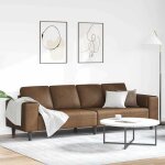 Ensemble de canapés marron cuir suédé faux Ensemble de canapés marron cuir suédé faux
