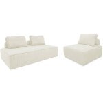 Sweeek - ensemble chauffeuses lao pour canap modulable en velours ctel 3 places crme