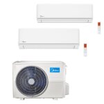 Ensemble climatisation bi - split 5. 2kw rversible complet avec unit murale 2x2. 5kw et groupe exterieur ...