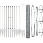 Clture avec poteaux argent 1. 2 x 25 m acier recouvert de pvc vidaxl
