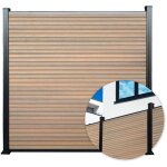 Ensemble cl�ture, lames pleines, kit complet, 1, 80 m x 1, 80 m, ep =21 mm, teak