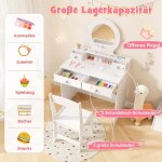 Ensemble de coiffeuse pour enfants 2 en 1 coiffeuse pour enfants avec miroir table cosmetique pour filles ...