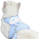 Ensemble collier, harnais et laisse pour chien mignon, gilet r�glable pour animal de compagnie, ceinture ...