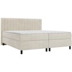 Ensemble complet boxspring t�te de lit coutures verticales + sommier + matelas + surmatelas - 2 x 80 ...