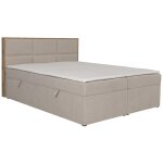 Ensemble complet literie dco tte de lit encadr bois + sommiers coffre + matelas + surmatelas - 160 ...