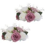 Ensemble de compositions florales roses artificielles blanches et roses 10 pices
