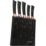 Ensemble de 5 couteaux de cuisine en bloc ? lames en acier inoxydable ? rev�tement antiadh�sif ? manches ...