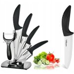 Ensemble de couteaux de cuisine en c�ramique sur support, 5 pi�ces, �plucheur, tranchant