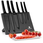 Ensemble de couteaux kissaki rev�tement antiadh�sif forme ondul�e noir