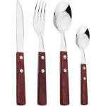 Ensemble de couverts 4 pi�ces en acier inoxydable 304, manche en bois vintage, couverts de f�te, ustensiles ...