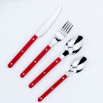 Ensemble couverts 4 pi�ces inox ? couteau steak, fourchette et cuill�re pour restaurant ou maison