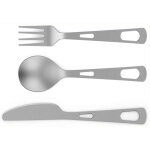 Ensemble de couverts de camping en titane, ultra - l�ger et r�utilisable, cuill�re fourchette couteau ...