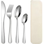 Ensemble de couverts avec couteau, fourchette et cuillre, en acier inoxydable poli miroir, compatible ...