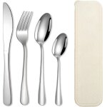 Ensemble de couverts avec couteau, fourchette et cuill�re, en acier inoxydable poli miroir, compatible ...