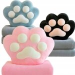 Ensemble couverture + coussin patte 180x100cm - couverture douce avec un coussin patte de chat